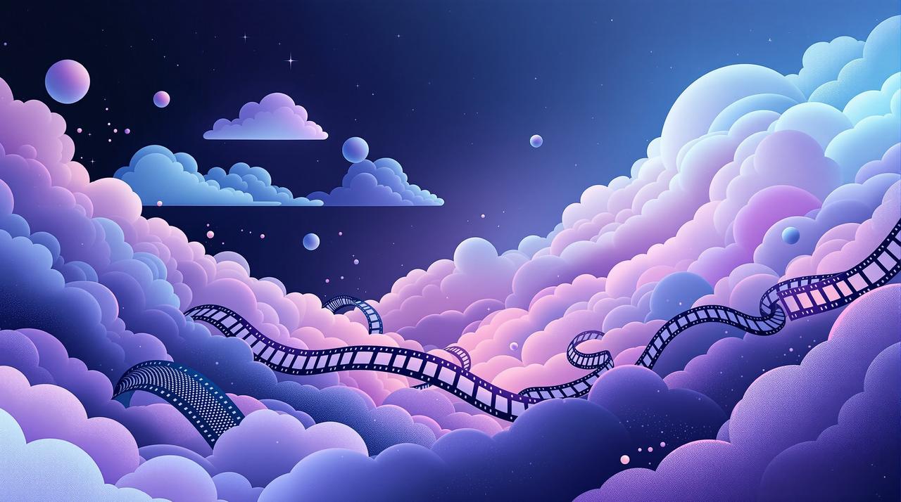 爱影视 - 云端影院概念插画